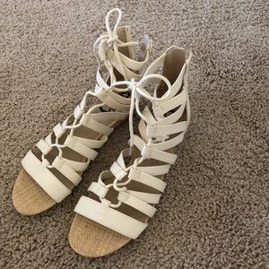 Cream flat sandals